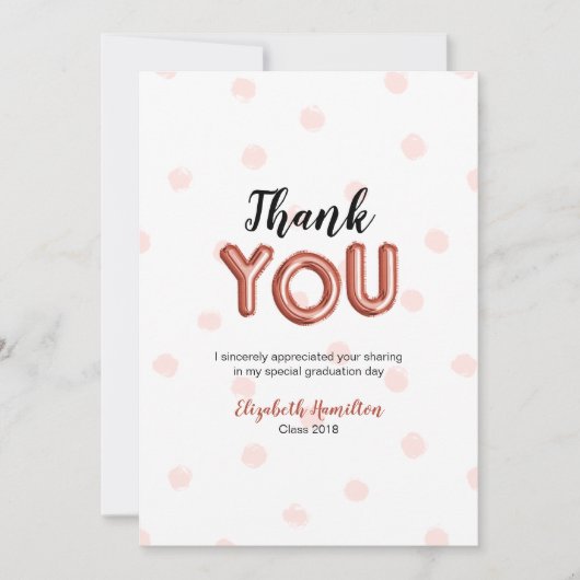 バラ金ゴールドバルーン型グラッドパーティーありがとう サンキューカード (正面)