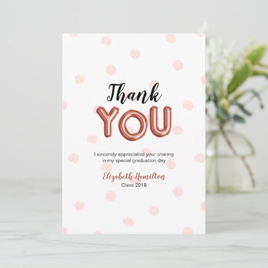 バラ金ゴールドバルーン型グラッドパーティーありがとう サンキューカード (スタンド正面)