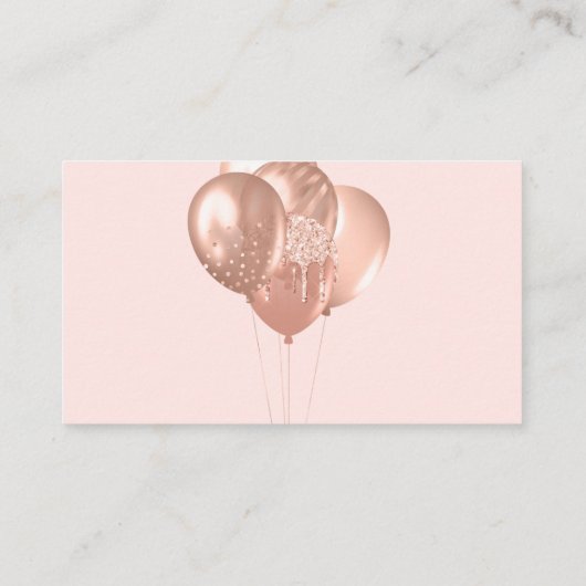バラ金ゴールドバルーン女の子のシャワー予約の要求 エンクロージャーカード (裏面)