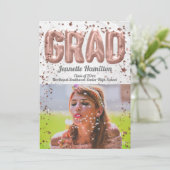 バラ金ゴールドバルーン紙吹雪女子卒業 招待状 (スタンド正面)