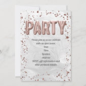 バラ金ゴールドバルーン紙吹雪女子卒業 招待状 (裏面)