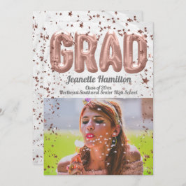 バラ金ゴールドバルーン紙吹雪女子卒業 招待状