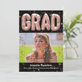 バラ金ゴールドバルーン紙吹雪女子卒業 招待状 (スタンド正面)