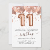 バラ金ゴールドバルーン11th誕生日パーティー紙吹雪 招待状 (正面)
