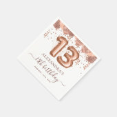 バラ金ゴールドバルーン13th誕生日パーティー スタンダードカクテルナプキン (角)