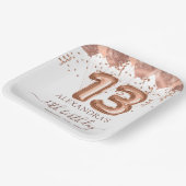 バラ金ゴールドバルーン13th誕生日パーティー ペーパープレート (傾斜あり)