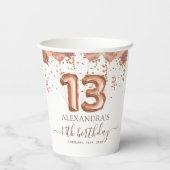 バラ金ゴールドバルーン13th誕生日パーティー 紙コップ (裏面)