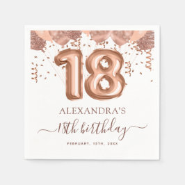 バラ金ゴールドバルーン18th誕生日パーティー スタンダードカクテルナプキン