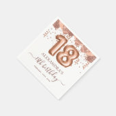 バラ金ゴールドバルーン18th誕生日パーティー スタンダードカクテルナプキン (角)