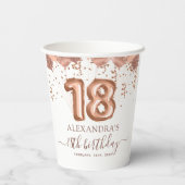 バラ金ゴールドバルーン18th誕生日パーティー 紙コップ (裏面)
