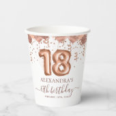 バラ金ゴールドバルーン18th誕生日パーティー 紙コップ (正面)
