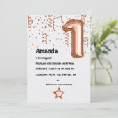 バラ金ゴールドバルーン1st誕生日 招待状 (スタンド正面)