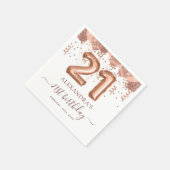 バラ金ゴールドバルーン21歳の誕生日パーティー スタンダードカクテルナプキン (角)