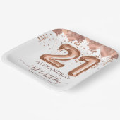 バラ金ゴールドバルーン21歳の誕生日パーティー ペーパープレート (傾斜あり)