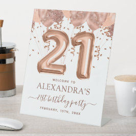 バラ金ゴールドバルーン21歳の誕生日パーティー 台座サイン