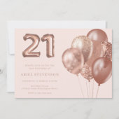 バラ金ゴールドバルーン21歳の誕生日パーティー 招待状 (正面)