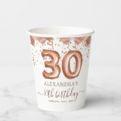 バラ金ゴールドバルーン21歳の誕生日パーティー 紙コップ (裏面)