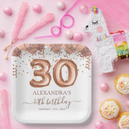 バラ金ゴールドバルーン30th誕生日パーティー ペーパープレート