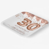 バラ金ゴールドバルーン30th誕生日パーティー ペーパープレート (傾斜あり)