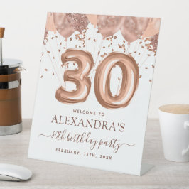 バラ金ゴールドバルーン30th誕生日パーティー 台座サイン