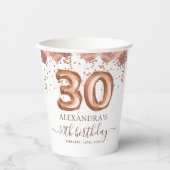 バラ金ゴールドバルーン30th誕生日パーティー 紙コップ (正面)