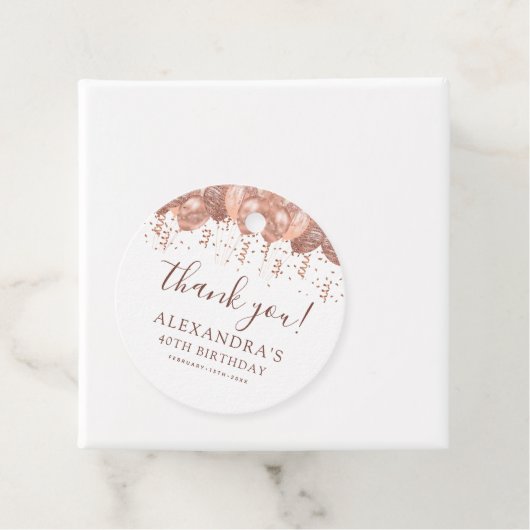 バラ金ゴールドバルーン40歳の誕生日パーティー フェイバータグ (インサイチュ)