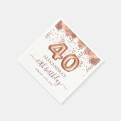 バラ金ゴールドバルーン40th誕生日パーティー スタンダードカクテルナプキン (角)
