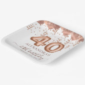 バラ金ゴールドバルーン40th誕生日パーティー ペーパープレート (傾斜あり)