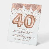 バラ金ゴールドバルーン40th誕生日パーティー 台座サイン (正面)