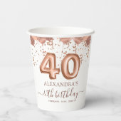 バラ金ゴールドバルーン40th誕生日パーティー 紙コップ (裏面)