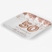 バラ金ゴールドバルーン50th誕生日パーティー ペーパープレート (傾斜あり)