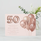 バラ金ゴールドバルーン50th誕生日パーティー 招待状 (スタンド正面)