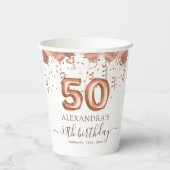 バラ金ゴールドバルーン50th誕生日パーティー 紙コップ (裏面)