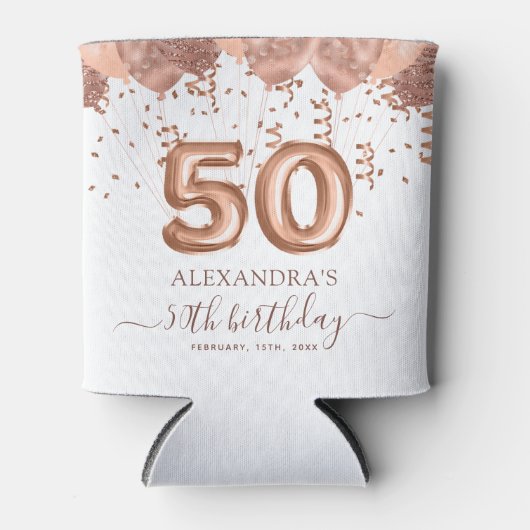 バラ金ゴールドバルーン50th誕生日パーティー 缶クーラー (正面)