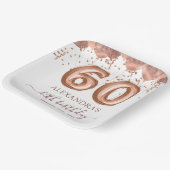 バラ金ゴールドバルーン60th誕生日パーティー ペーパープレート (傾斜あり)