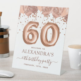 バラ金ゴールドバルーン60th誕生日パーティー 台座サイン