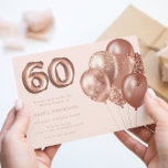 バラ金ゴールドバルーン60th誕生日パーティー 招待状<br><div class="desc">バラ金ゴールドバルーン60th Birthday Party Invitationニッチ&ネストストアのマッチングコレクションを参照</div>