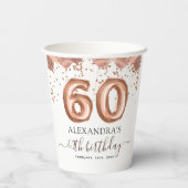 バラ金ゴールドバルーン60th誕生日パーティー 紙コップ (裏面)