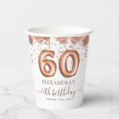 バラ金ゴールドバルーン60th誕生日パーティー 紙コップ (正面)