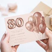 バラ金ゴールドバルーン80th誕生日パーティー 招待状