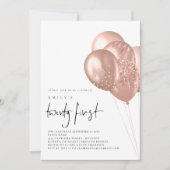 バラ金ゴールドバルーンQRコード21st誕生日パーティー 招待状 (正面)