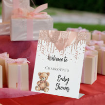 バラ金ゴールドバルーンteddy bear baby shower welcome