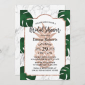 バラ金ゴールドパイナップルブライダルシャワートレンディー大理石 招待状 (正面/裏面)