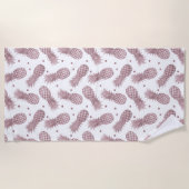 バラ金ゴールドパイナップル ビーチタオル (正面)