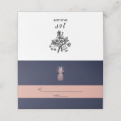 バラ金ゴールドパイナップルDIYネイビーブルー プレイスカード (外部開封)