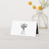 バラ金ゴールドパイナップルDIYネイビーブルー プレイスカード (裏面)