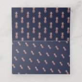 バラ金ゴールドパイナップルDIYネイビーブルー プレイスカード (内部開封)