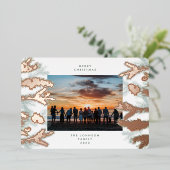 バラ金ゴールドパインツリーコーンメリークリスマスフォト 箔シーズンカード (立ち正面)