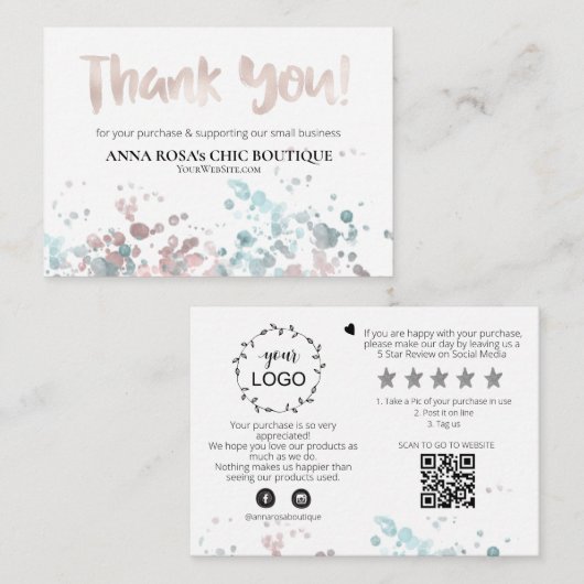 *~*バラ金ゴールドパステルQRロゴAP8をご覧いただきありがとうございます エンクロージャーカード (正面/裏面)