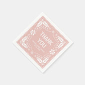 バラ金ゴールドパペルピカドサンキューベビーガールシャワー スタンダードカクテルナプキン (角)